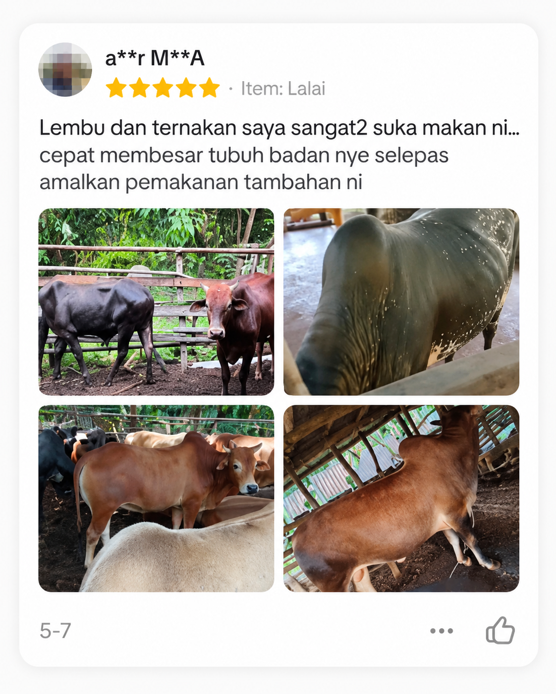 Maklum balas pelanggan Deworm Mix